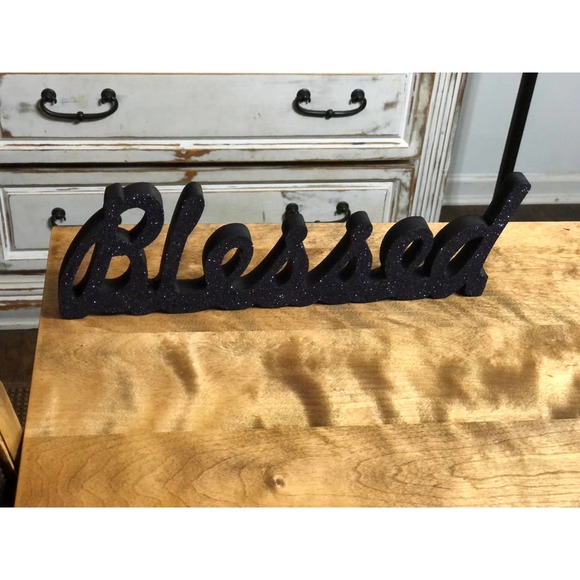 Wooden Blessed Sign, Blessed Tabletop Decor, Home Decor - Picture 2 of 4